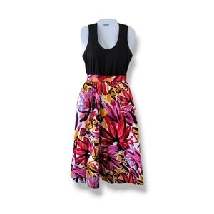 Donna Morgan | Pretty Colorful Floral Self-Tie Sleeveless Pocket Dress